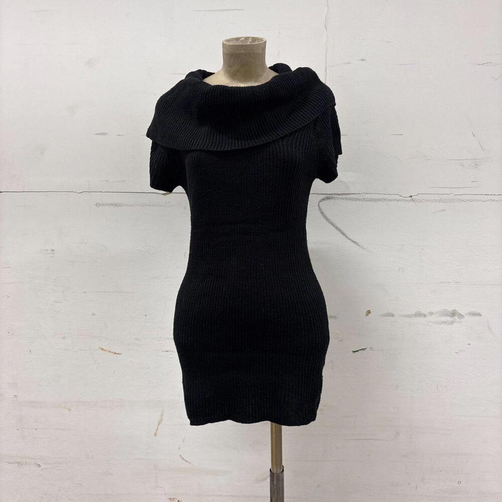 Vintage Y2K Ribbed Knit Sweater Dress Size S